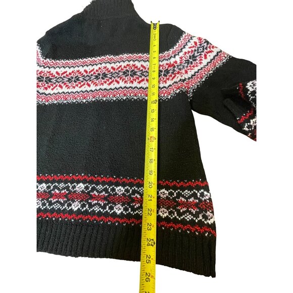 Carolyn Taylor Women's Nordic Winter Sweater Winter Holiday Zip Faux Fur Size XL - Picture 15 of 16